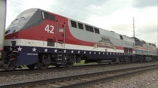 Amtrak Veterans unit with Exhibit Train on California Zephyr, Ottumwa, IA 5/20/14