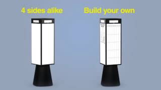 Portable Rotating Bulletin Whiteboard Kiosk RotoCube®