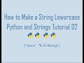 How to Make a String Lowercase in Python (Python and Strings Tutorial 02)
