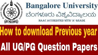Bangalore University Update: How to download UG previous year question papers @nvrupdates36