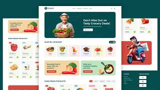 Create a Grocery Shop Website Using HTML CSS JavaScript - Step by Step