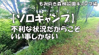 【ソロキャンプ】不利な状況だからこそいいことばかり：もみの木森林公園キャンプ場