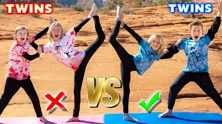 TWIN VS TWIN EXTREME YOGA CHALLENGE IN THE DESERT!