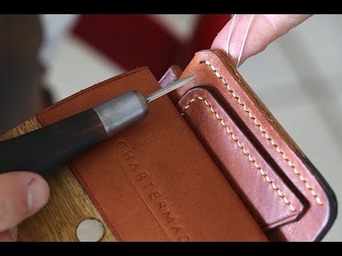 How To: Hand Stitching Leather With Traditional Saddle Stitch - YouTube