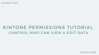 Kintone Access Permissions