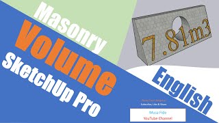 SketchUp Pro 2022| Masonry Volume | Calculate Masonry Volume SketchUp| Pipe End Wall Masonry Volume