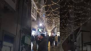 Navidad en La Coruña. Teatro Rosalía de Castro y entrada a la calle Real.