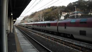 東海道の夜行列車　2012　寝台特急サンライズ瀬戸出雲　国府津駅　通過　2012.4.8