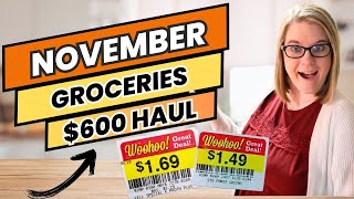 $600 November Grocery Haul | Large Family Grocery Shopping | Extreme Grocery Budgeting |