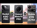 Redmi K80 Pro 5G vs Huawei Mate 70 Pro vs ZTE Nubia Z70 Ultra 5G