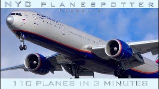 NYC Planespotter Presents:  “110 Planes In 3 Minutes”  ✈ (4K)