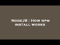 NodeJS : How npm install works