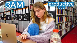 3AM Study Vlog | Productive day in my life, study tips, haircut