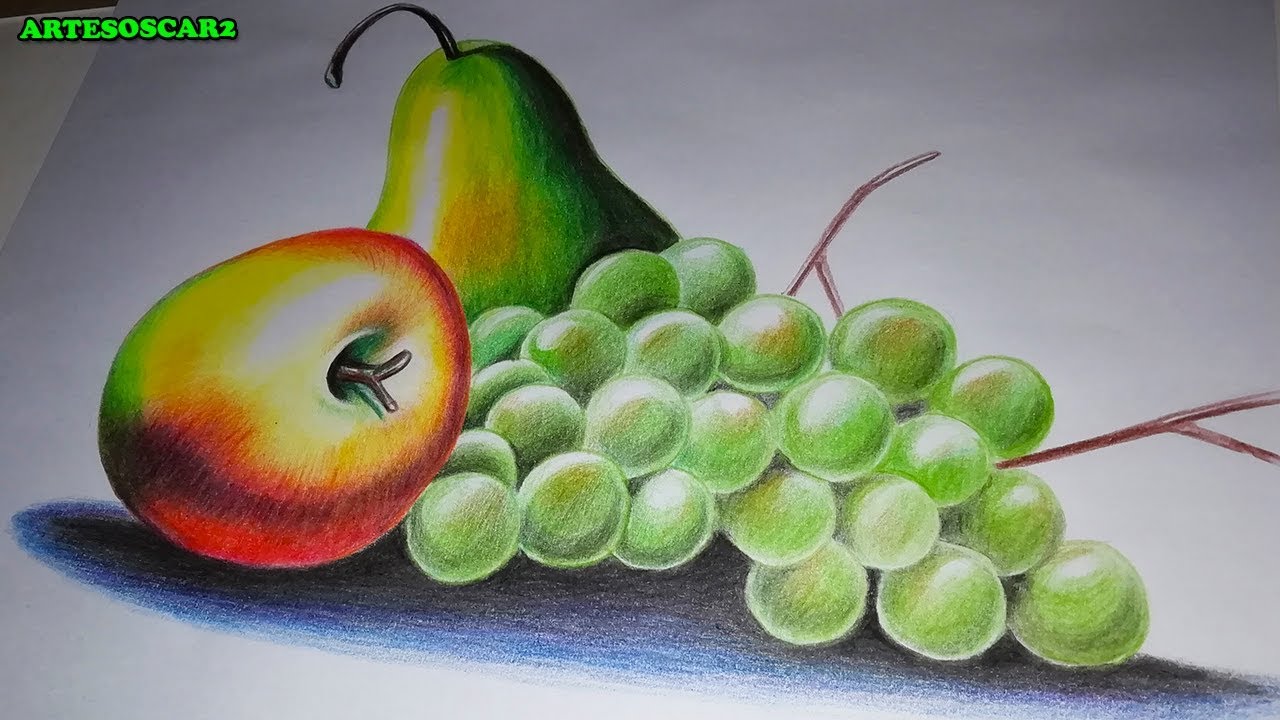 COMO DIBUJAR BODEGONES - Como Dibujar Frutas Con Lapices De Colores ...