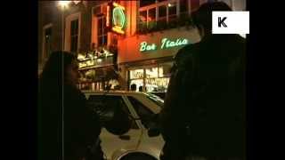 Mid 1990s Bar Italia, Soho, London, Night, Archive Footage