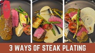 Three Different Ways of Plating Steak | Steak, Cabbage Puree, Peppercorn Sauce