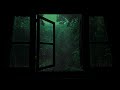 rain sleep asmr☔night in the bedroom heavy rain u0026 thunder outside the window open relaxing rain