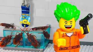GIANT COCKROACH INVASION in Jail - LEGO Police Prison Break | REO Brickfilm