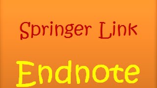 EndNote Direct Export from SpringerLink