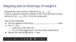 Screencast 4.6: Why counting subsets and counting bit strings are the same