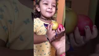 Cute baby choose apple 🍎 eat #shorts