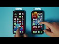 60hz vs 120hz promotion iphone 15 pro iphone 14 pro u0026 iphone 13 pro screen refresh rate