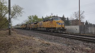 UP 7047 leads a Sand train on Union Pacific's Milwaukee Subdivision|4/30/23