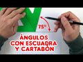 Cómo trazar Ángulos con Escuadra y Cartabón: 15º, 75º, 45º, 60º, 30º, 90º, 165º, 105º, 135º y más.