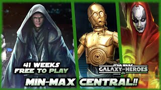 Min/Max Success in SWGOH!  42 Weeks Free to Play Lord Vader Update