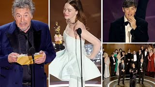 "2024 Oscars Chaos: Al Pacino Snubs Nominees, Emma Stone's Wardrobe Malfunction!"
