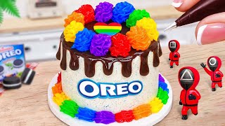 Fantastic Oreo Rainbow Buttercream Cake 🌈🤩 Sweet Miniature Chocolate Cake Decorating 💖Mini Wonderful