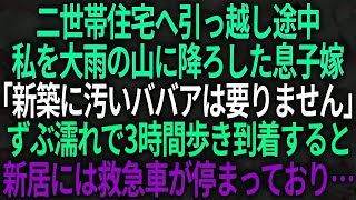 【スカッとする話】二世帯住宅の新居に引っ越し途中、私を大雨の山に強制下車させた息子嫁「新築に汚いババアは要りません」→３時間かけて新居に到着すると救急車が停まっており…【修羅場】