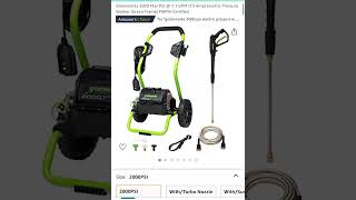 40 % off Greenworks 2000 Max PSI @ 1.1 GPM (13 Amp) Electric Pressure Washer