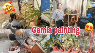 AJO GAMLAMA PAINTING GARIYO🎨//#chamling_samita