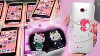 Pink iPhone 5C vs Hello Kitty HTC