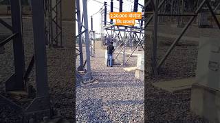 Sparking high voltage 220kV: Isolator closing in slow motion: high voltage switching