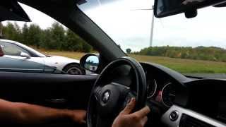 BMW 335D E92 400hp JS PERFORMANCE VS Corvette C5 V8 Clastres 20/10/2013