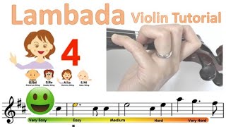 Lambada sheet music and easy violin tutorial