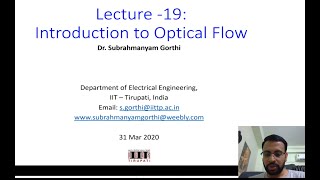 Computer Vision Lecture-2: Introduction to Optical Flow