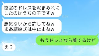 結婚式当日、義姉が子供を使ってドレスを汚し「子供のいたずらだから許して（笑）」と言いながら、式を中止に追い込んだ彼女に衝撃の真実を伝えた時の反応が面白かった。