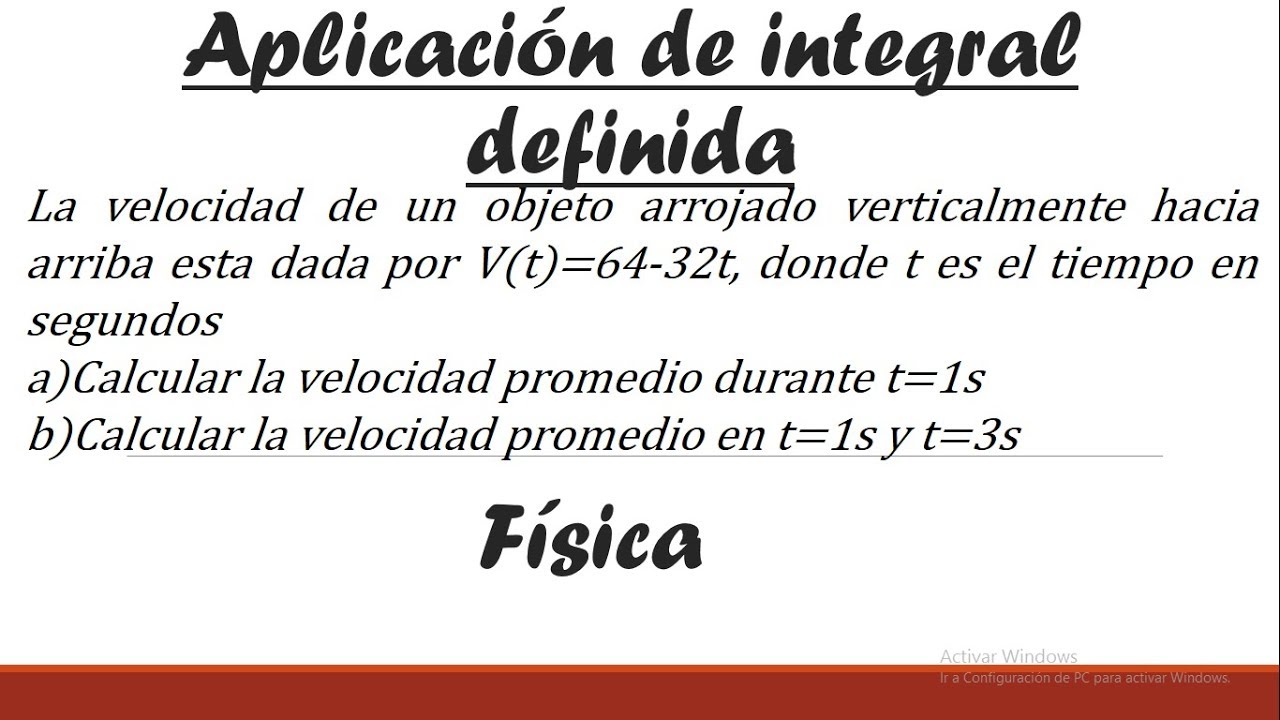 Aplicaciones De La Integral Definida En Física - YouTube