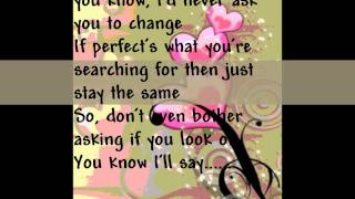 Bruno Mars Just the way you are ~ Lyrics on screen