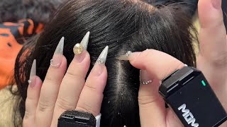 Super Long ASMR:Nails & Comb, Tweezers for Deep Scalp Cleaning