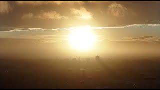 Christchurch sunset by drone in 4K