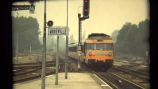 Une rame RTG au 2001 à Abbeville en 1980, passage d'une RGP