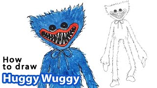 How to draw Huggy Wuggy | Poppy Playtime | Coloring included