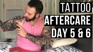 How To Treat A New Tattoo: Healing Process/Aftercare DAY 5 \u0026 6 ( Dealing With Pimples And Rash )