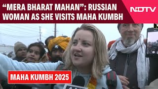 Maha Kumbh Live | “Mera Bharat Mahan”: Russian Woman As She Visits Sangam Ghat During Maha Kumbh