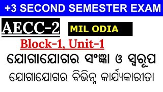 😍 AECC-2 ଯୋଗାଯୋଗର ସଂଜ୍ଞା ଓ ସ୍ୱରୂପ |  MIL ODIA | PLUS THREE SECOND SEMETER EXAM @BibhutiOram