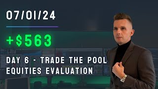 Day 6 - Todays Recap, Trade The Pool Stock Prop Firm Evaluation +$563